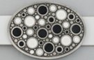 oval black and white bubbly belt buckle