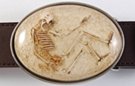 skeleton in oval domed belt buckle
