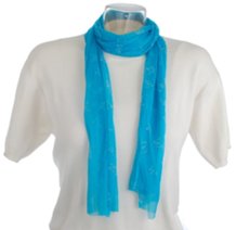 turquoise butterfly print scarf white top