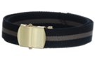 black and gray striped military web belt
