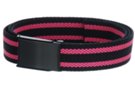 black and fuchsia striped military web belt