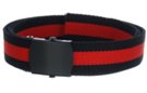 black and red striped military web belt