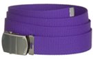 1-1/4" military-style web belt, deep lavender with nickel polish buckle