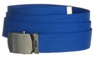 basic 1-1/4" military style web belt, nautical blue with nickel polish buckle