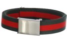 olive and red striped military web belt