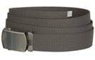 basic 1-1/4" military style web belt, steel gray with nickel polish buckle