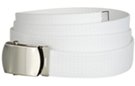 basic 1-1/4" military style web belt, white with nickel polish buckle