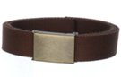 dark brown 1-1/4" military web belt with buckle