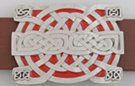 celtic interlaced red and pewter belt buckle