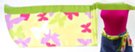 chiffon belt scarf, cloud of butterflies in green, pink, white, yellow and lavender on a light green field, green border