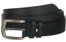 black chain-link embossed genuine leather casual dress belt