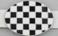 black and white checkerboard belt buckle
