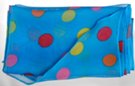 chiffon belt scarf with colorful dots on blue