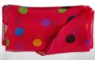 chiffon belt scarf with colorful dots on fuchsia