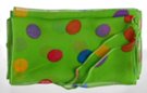 chiffon belt scarf with colorful dots on green