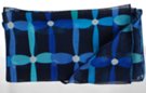 blue flowers on navy blue chiffon belt scarf