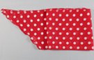 white polka dots on bright red chiffon scarf belt
