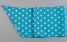 white polka dots on turquoise chiffon scarf belt