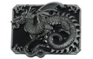 pewter belt buckle with medieval dragon