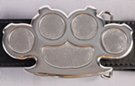 chrome brass knuckles belt buckle