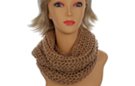 amber gold fisherman knitted circle scarf