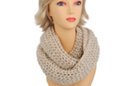 beige fisherman knitted circle scarf