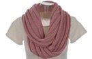 pink rope cable knit circle scarf