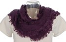 purple fringe knitted circle scarf