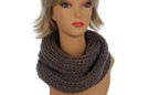 taupe gray fisherman knitted circle scarf