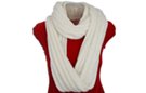 white rope cable knit circle scarf