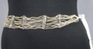 1-3/4" wide clear bead sash, 24" of 10 string segments of colored beads, 6-1/2" braided ties, 12" tassles
