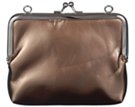 bronze-tone coin purse with matching hand strap