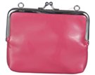 hot pink coin purse with matching hand strap