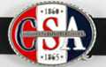 enamel and pewter "Confederate States of America" oval belt buckle in red, white and midnight blue