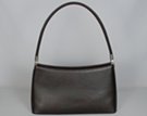 cord strap shoulder purse with flowing contour, coffee color