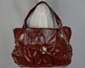 glossy two-tier tote with ornamental cord