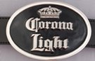 black Corona Light oval belt buckle
