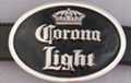 black Corona Light oval belt buckle