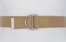 mens khaki cotton D-ring canvas belt