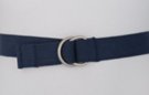 medium navy blue D-ring cotton canvas belt