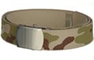 khaki camouflage cotton 1-1/4" military-style web belt