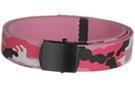 pink camouflage cotton 1-1/4" military-style web belt