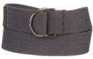 charcoal gray cotton canvas belt with nickel polish D-rings