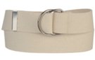 undyed cotton canvas belt with nickel polish D-rings