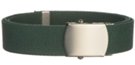 natural cotton 1-1/4" military-style web belt, hunter green