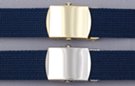 cotton 1-1/4" military-style web belt, navy blue