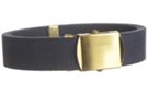true navy cotton 1-1/4" military web belt and solid brass buckle