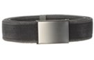 black beaded edge faded stone-wash wide web belt and buckle