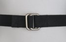 mens black cotton square-ring canvas belt