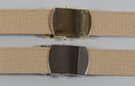 cotton 1-1/4" military-style web belt, khaki